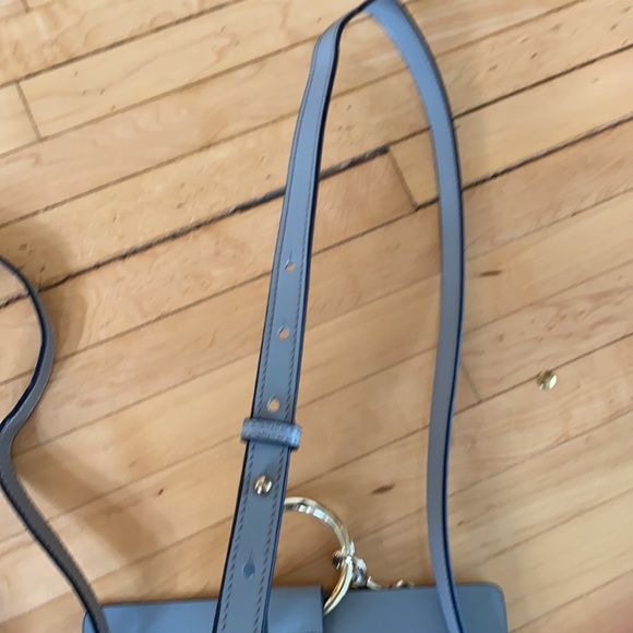 Gray suede bag circle closure designer inspired - Picture 12 of 12